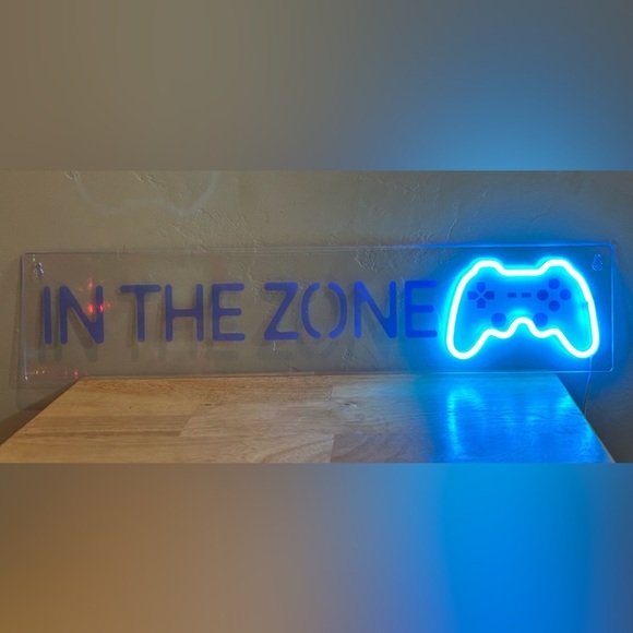 lilly + faye Other - IN THE ZONE Neon Gamers Wall Sign made by lilly + faye. Brand New In Box.